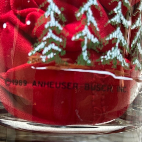 Rare 4 pc Set 1989 Budweiser Christmas Collectible Glasses - Picture 3 of 5